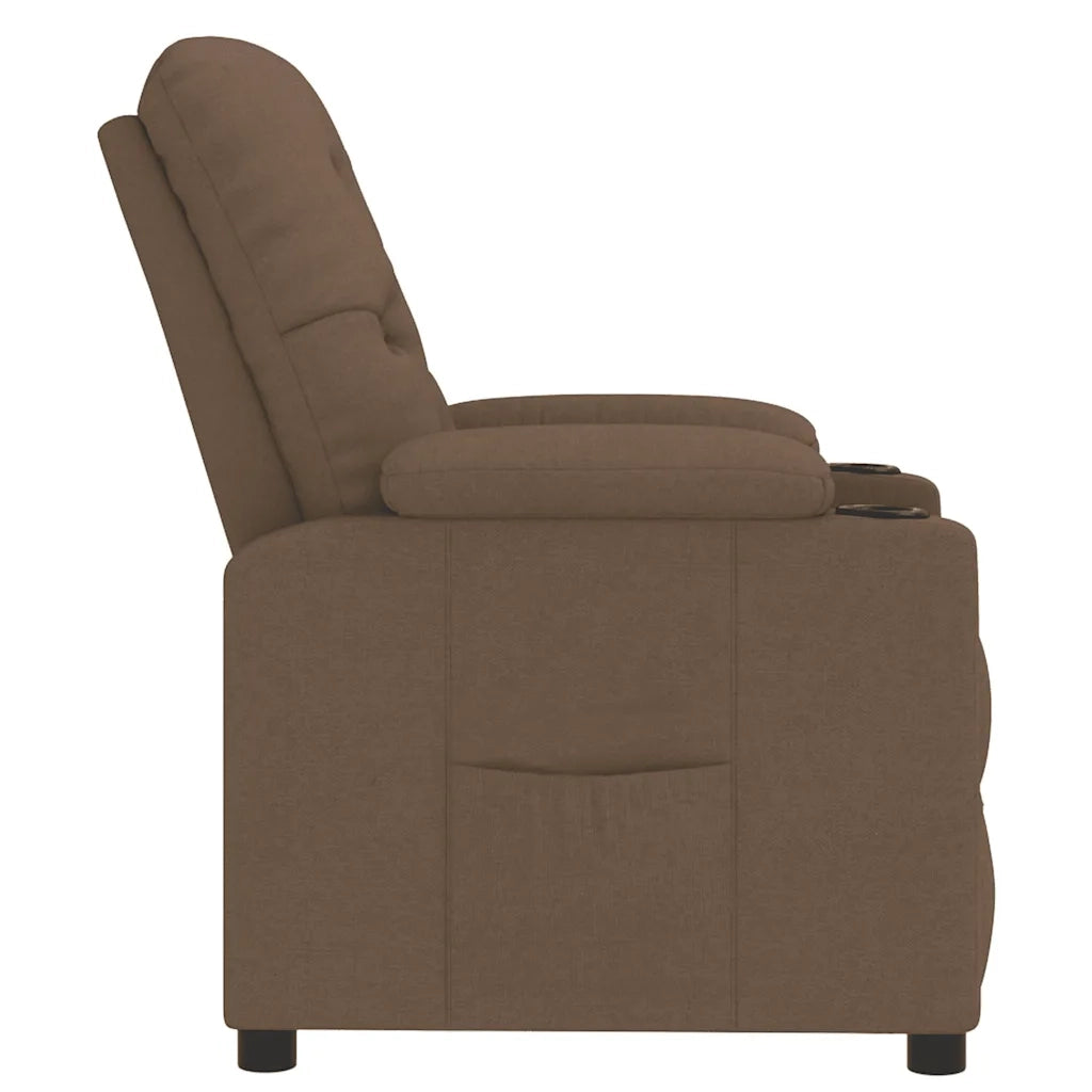 Poltrona Reclinabile in Tessuto Marrone 339106