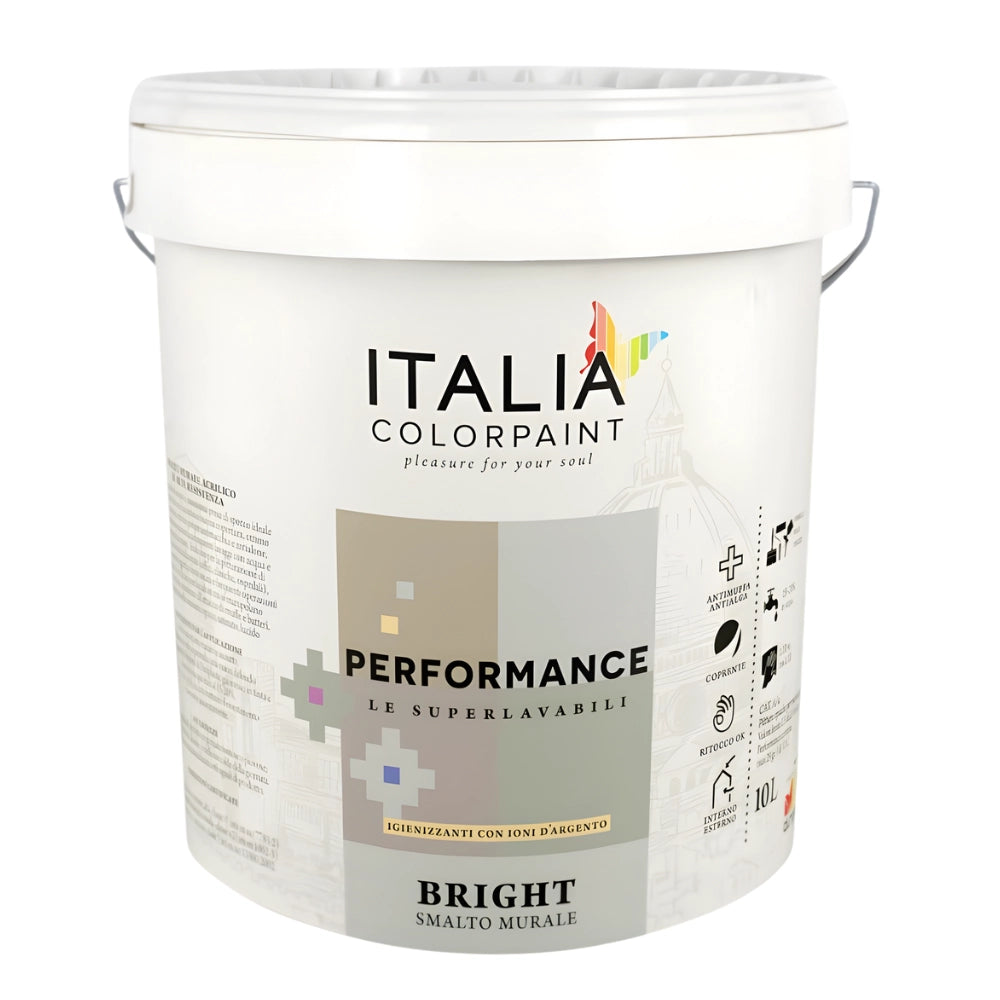 Performance bright smalto murale ecologico all acqua *** formato 5 lt, finitura satinata, confezione 1