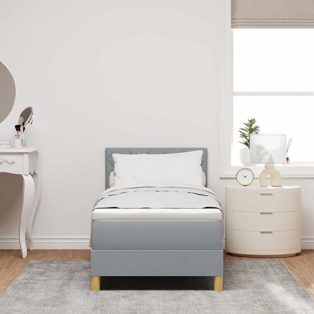 Letto a molle con cuscino Grigio chiaro 80 x 200 cm Tessuto 3338951