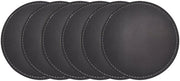 Set di sostegni in vetro da 6 pezzi 10cm, sostegni in pelle rotondi tondi sostegni da tavolo con look in pelle sostegni per scrivania protezione da spilli duratura antiscivolo lavabile per caffè birra tè tazze bevande