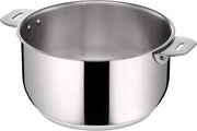 Padella in acciaio inossidabile da 18 cm - compatibile con tutte le fonti di calore - stivabile e spazievitore - adatto per forni fino a 250 °C.