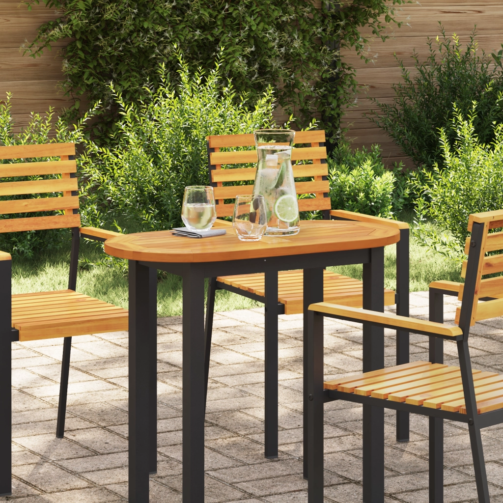 Tavolo Ovale in Legno Massello di Acacia 80x40x2 cm