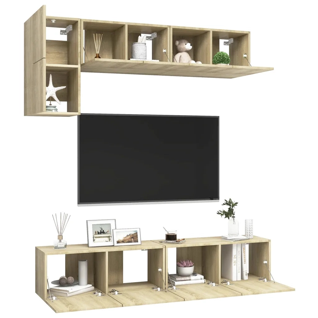 Set di Mobili TV 5 pz Rovere Sonoma in Legno Multistrato 3079008