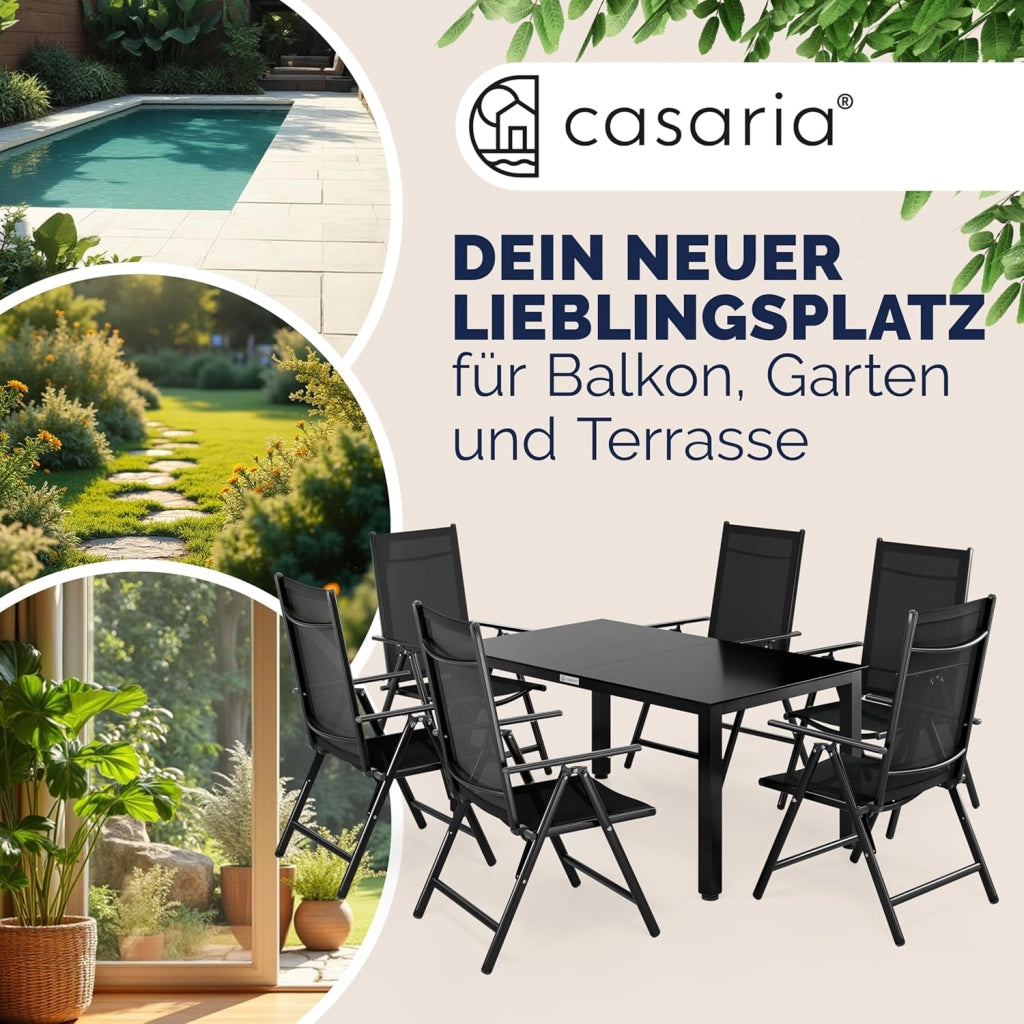 ® Tavolo e Sedie da Giardino Alluminio Bern 7 pz Schienale Regolabile Set da Pranzo Esterno