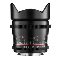 MF 16mm T2.6 Video DSLR Canon EF - obiettivo video manuale con lunghezza focale fissa di 16mm per fotocamere full-frame o APS-C con attacco Canon EF, ideale per architettura e paesaggi