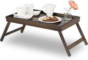 Tavolo per letto in bambù con bordo alto e gambe - ideale per colazione in letto - marrone scuro - 22x64x31cm tavolino automatico per bambini