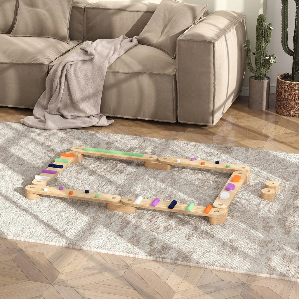 Set per Bambini con Trave di Equilibrio in Legno ¨C Zephmum ¨C 3-8 Anni
