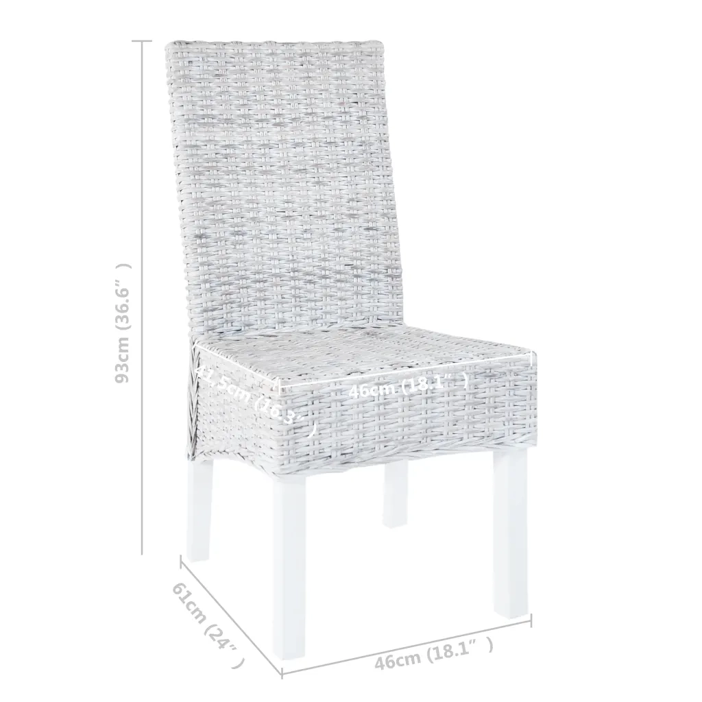 Sedie da Pranzo 6 pz Marrone Chiaro in Rattan Kubu e Mango 275466