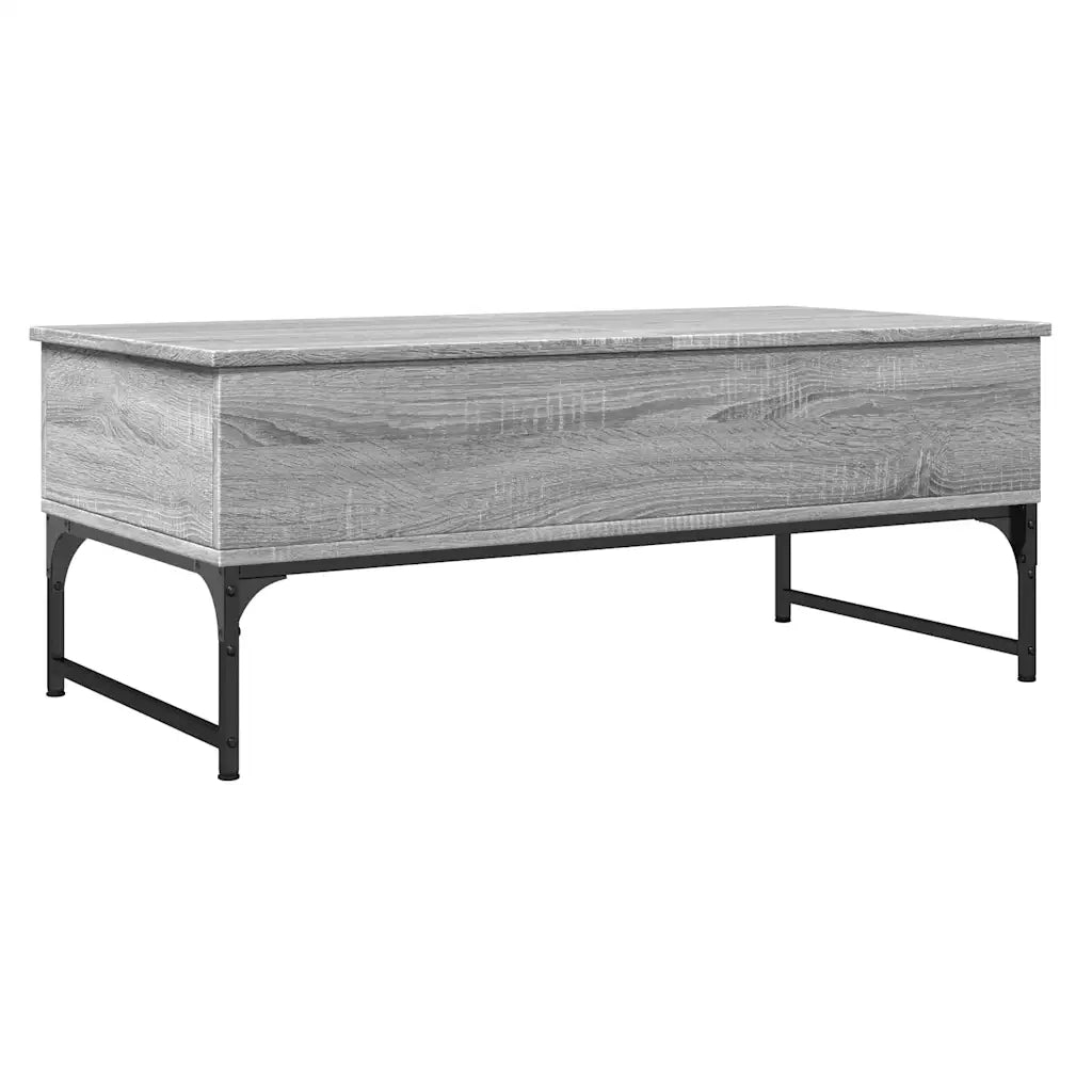 Tavolino Salotto-Tavolino da soggiorno-Tavolo Grigio Sonoma 100x50x40cm Multistrato Metallo