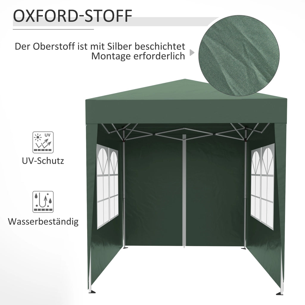 Gazebo pieghevole ¨C zephmum ¨C 2x2m verde scuro metallo