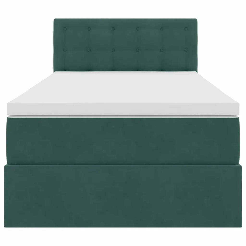 Letto con Contenitore Verde Scuro 90 x 200 cm Velluto