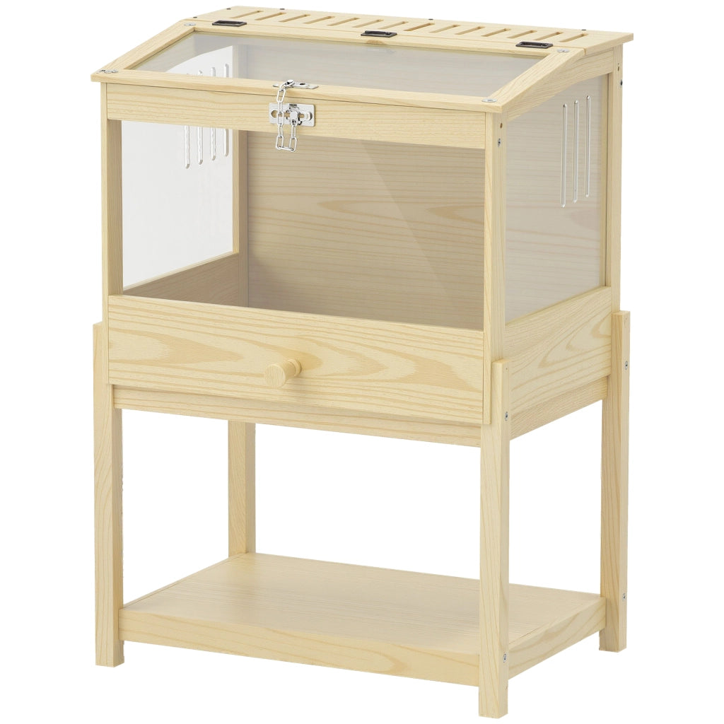 Casetta per criceti in legno con ripiano e coperchio ¨C zephmum ¨C 83x50x103 cm