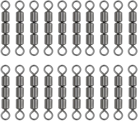 Tripla Sfere Girevoli - Alta Qualità - Ideale per Pescatori - 20 x - Collegamento affidabile - Materiale Duraturo - Attrezzo da Pesca
