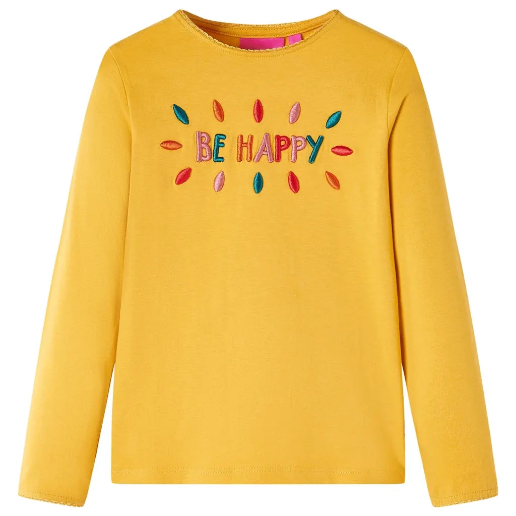 Maglietta per Bambini Maniche Lunghe Ocra Scuro 92