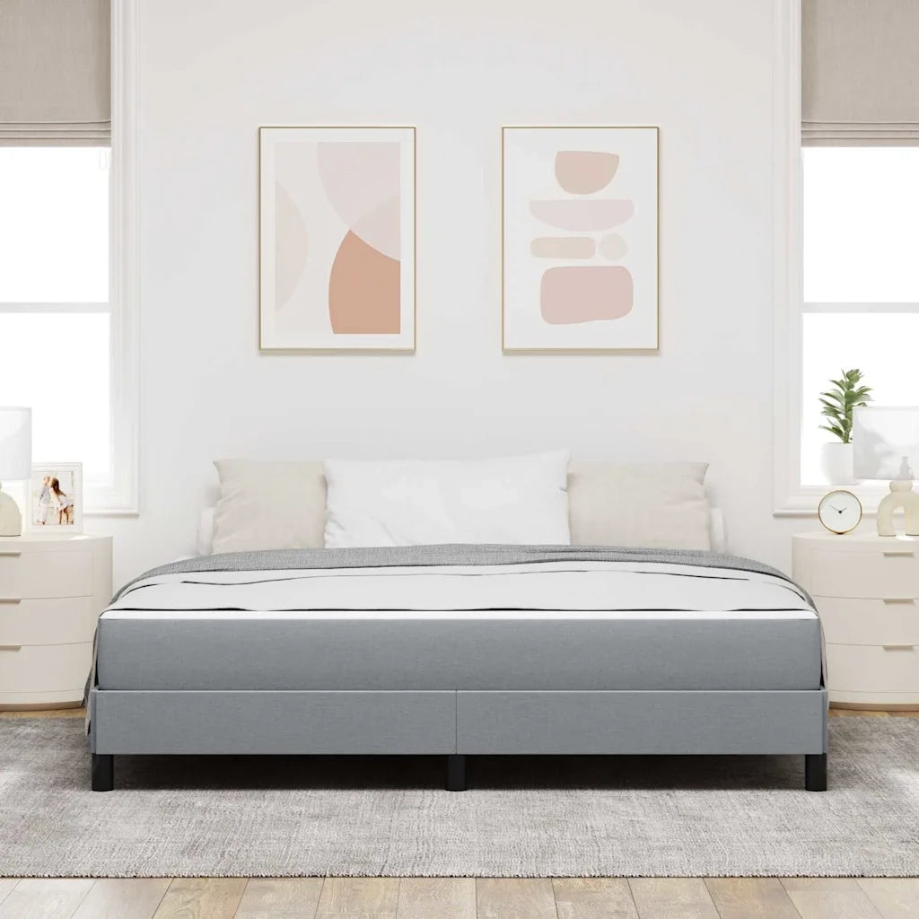 Letto a molle con materasso Grigio chiaro 180 x 200 cm Tessuto