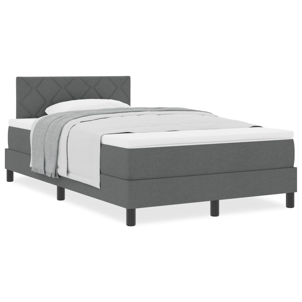 Letto a molle con materasso grigio scuro 120x200 cm in tessuto