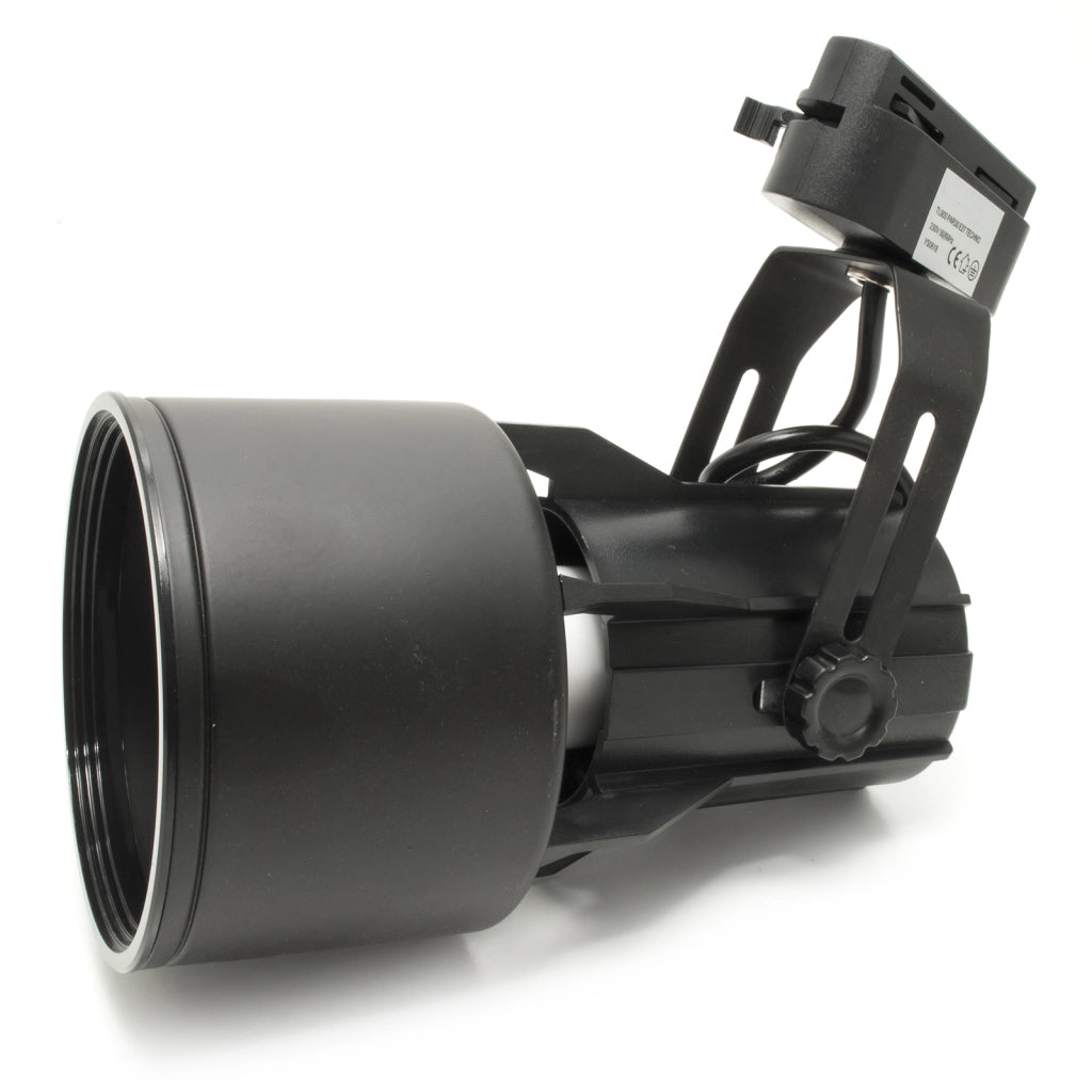 Faretto moderno LED 12W track binario monofase orientabile lampada PAR30 E27 luce spot negozio vetrina 230V NERO 6000K