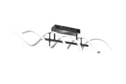 Plafoniera LED spirale, metallo, alluminio e nero, L 90 cm, Sequence