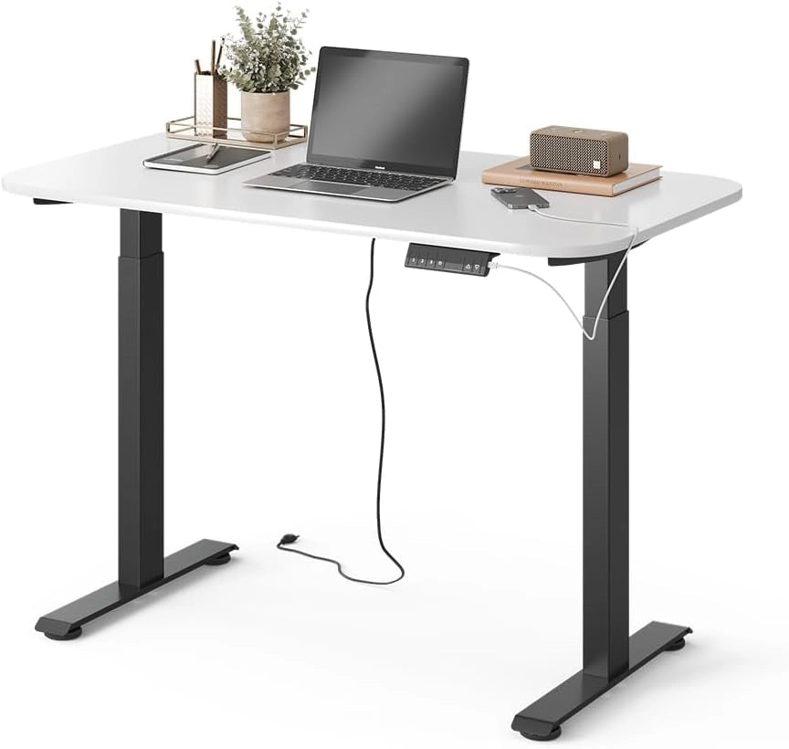 Scrivania Elevate, Nero/bianco, 120 x 70 cm 2 motori, adatto all'uso come postazione di lavoro o scrivania per computer