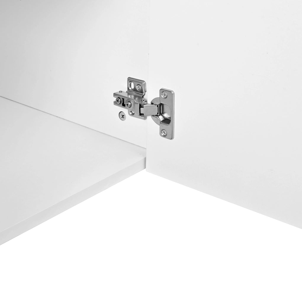 Mobile TV 180x38x45 cm con 5 ante e passacavi; gambe in metallo; in PB e MDF; bianco