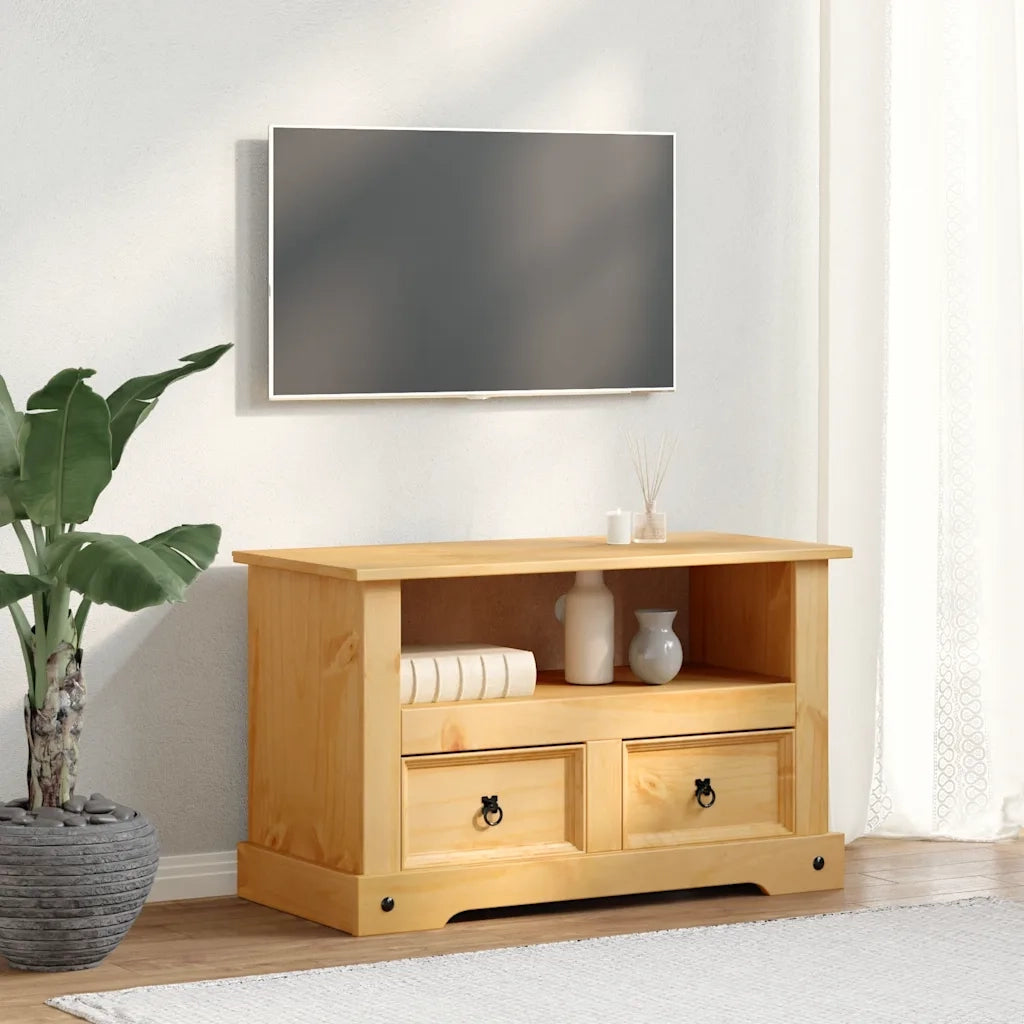 Mobile Porta TV Legno Pino Messicano Corona Range 91x43x56 cm 243738