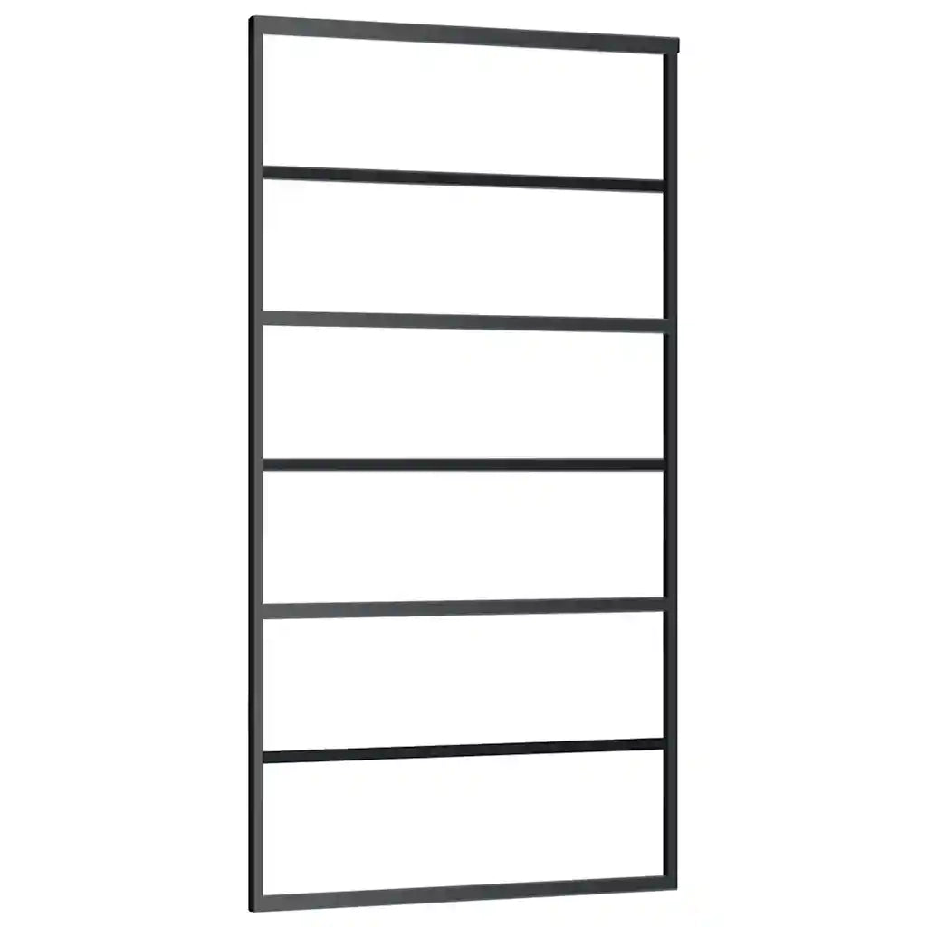 Porta Scorrevole con Ferramenta Nera 102x205 cm in Vetro ESG