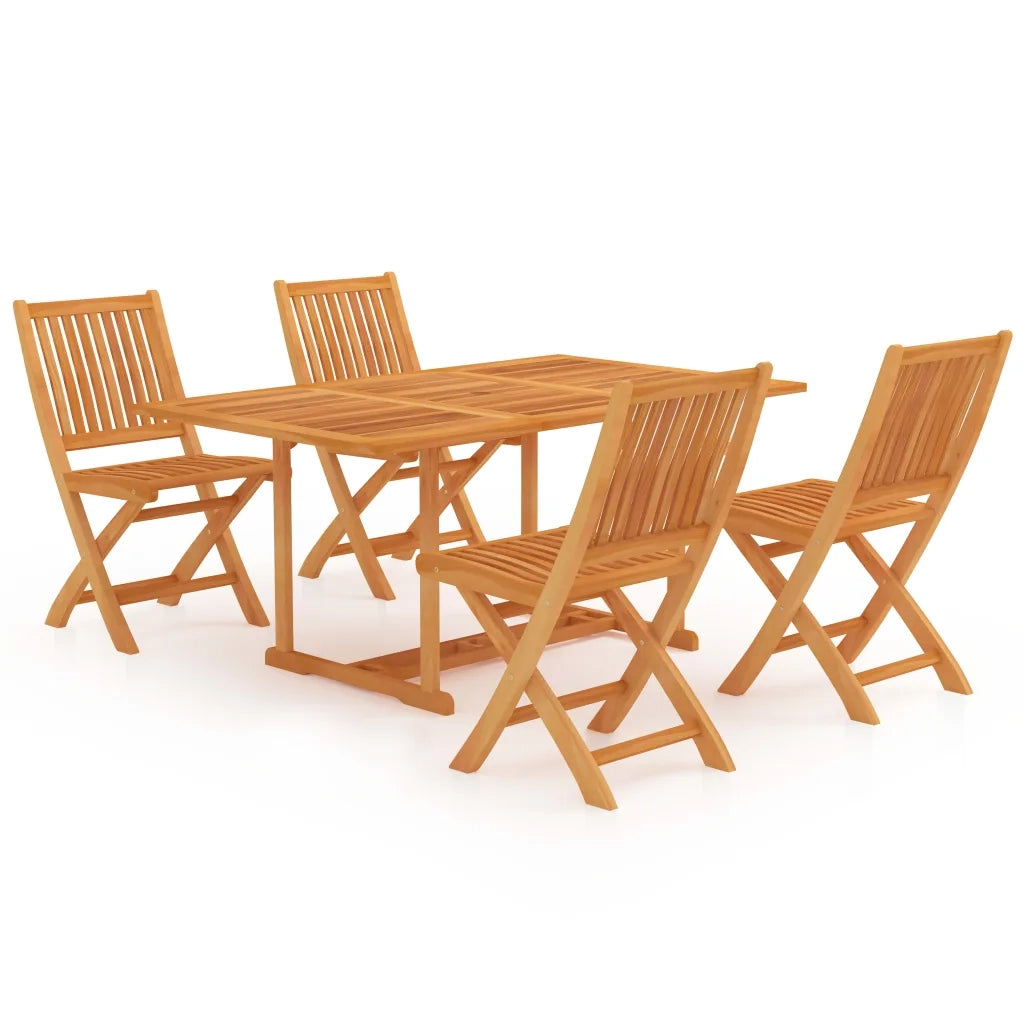 Set da Pranzo da Giardino 5 pz in Legno Massello di Teak cod mxl 74855