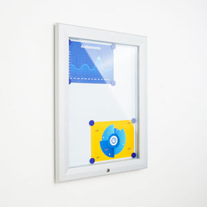 Bacheca da Esterno con Apertura a Ribalta 58,5x76x4,7 cm in Alluminio Grigio Chiaro