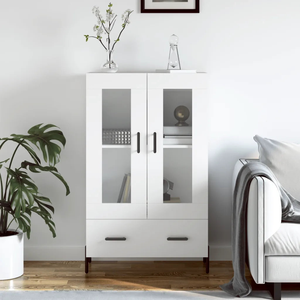 Credenza | Madia | Buffet da pranzo | Armadio da pranzo Bianca 69,5x31x115 cm in Legno Multistrato