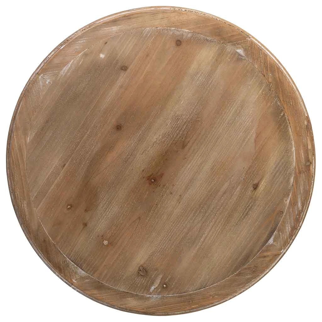 Tavolo rotondo in legno e metallo finitura invecchiata 75x75x80h cm