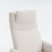 Poltrona relax reclinabile con base girevole e schienale regolabile, 67x80.5x110 cm, Beige