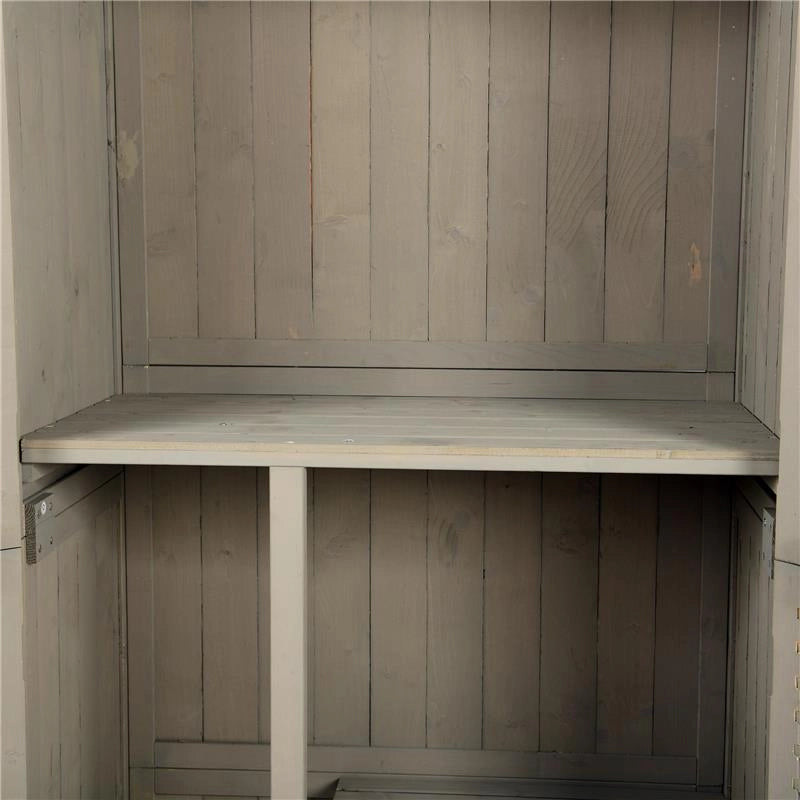 CAPANNO PER UTENSILI DA GIARDINO CON 4 SCOMPARTI IN LEGNO DI ABETE 87X46,5X160CM