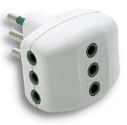 ADATTATORE TRIPLO 10A-10A FME - BIANCO 2P+T- 5 pezzi