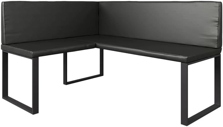 Vicco panca ad angolo Ravon, Nero, 120 x 150 cm