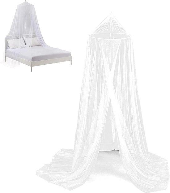 Reticolo di letto a cupola adatto per interni ed esterni - 250 x 1100 x 60 cm (bianco) Capanno