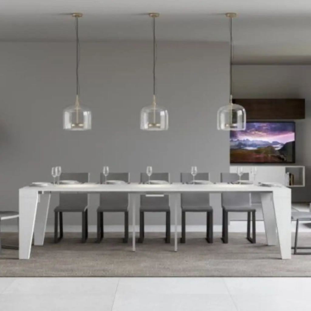 D297:D320Consolle allungabile 90x40/300 cm Naxy bianco frassino