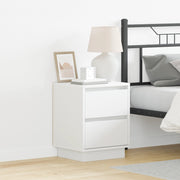 Comodini con luci LED 2 pcs Bianco 39x34.5x50 cm