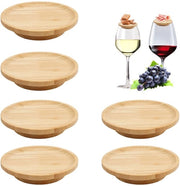 Tappi in legno per bicchieri da vino - 6 pezzi - Tappi per carni - Tappi riciclabili - Sostenibili - Materiali di alta qualità in legno - Coperture per bicchieri da vino