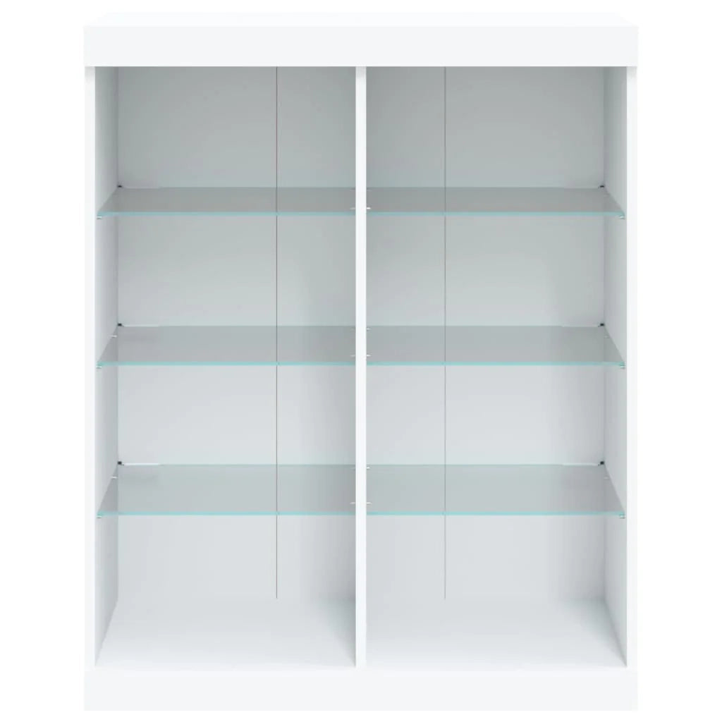 Buffet credenza cassettiera armadio mobile contenitore organizer per cucina soggiorno salotto con luci LED 81 x 37 x 100 cm bianco 02_0029859