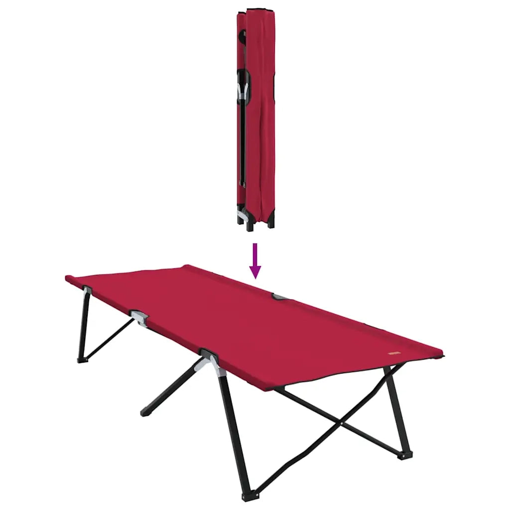 Letto da campeggio pieghevole 2 pz Rosso 206 x 76 x 74 cm CFW4256740