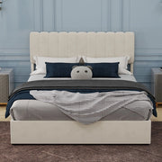 Letto Contenitore Imbottito 160x200 ¨C Xylo ¨C Beige, Testiera, Idraulico
