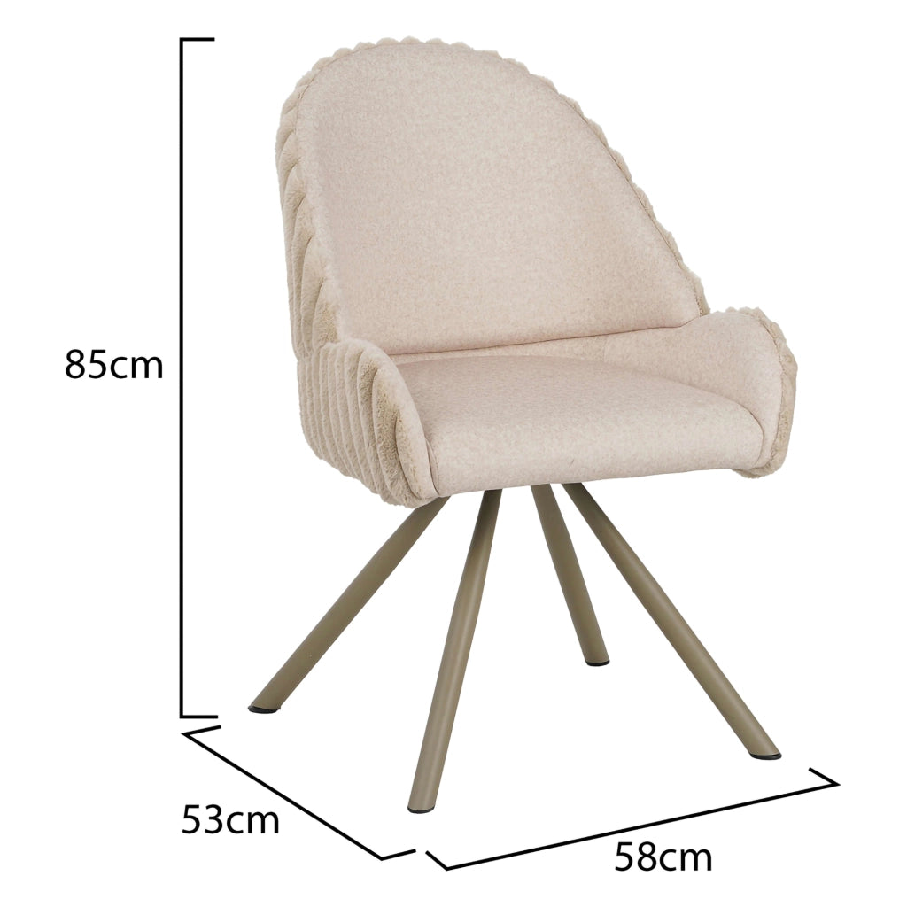 Kinna, Sedia 2 Sedie, Bianco Crema