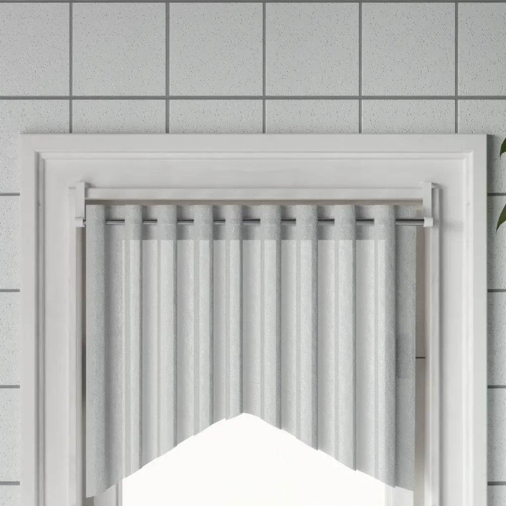 Binari per Tende 2 pz Bianco e Argento 60-105 cm Alluminio CFW2574338