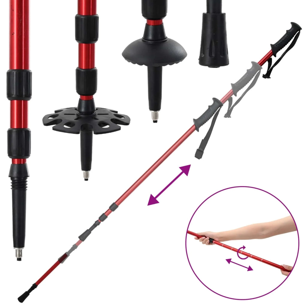 Racchette da neve 3 in 1 con bastoni da trekking Rosso e Nero CFW5825015