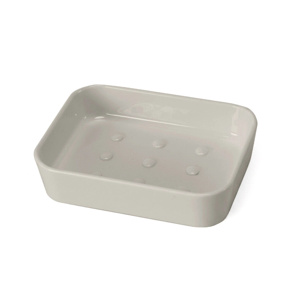 Porta sapone bagno beige in plastica Star