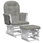 Poltrona | Sedia Relax Glider con Sgabello Grigio Chiaro in Tessuto