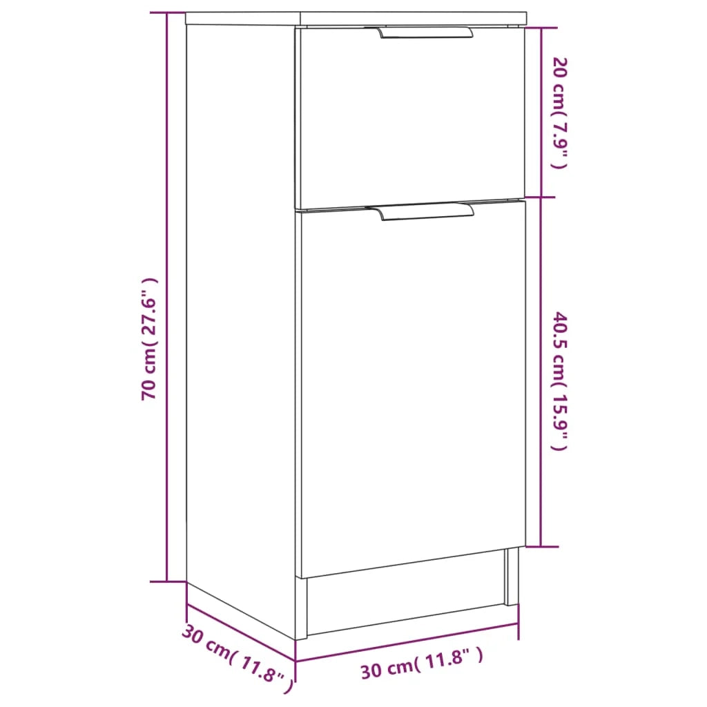 Buffet credenza cassettiera armadio mobile contenitore organizer per cucina soggiorno salotto 30 x 30 x 70 cm legno ingegnerizzato marrone 02_0030869