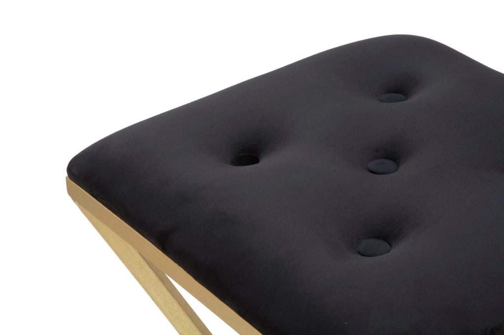 Sgabello da Bar Piramid 40x40x75 cm in Ferro e Vetro Oro e Nero