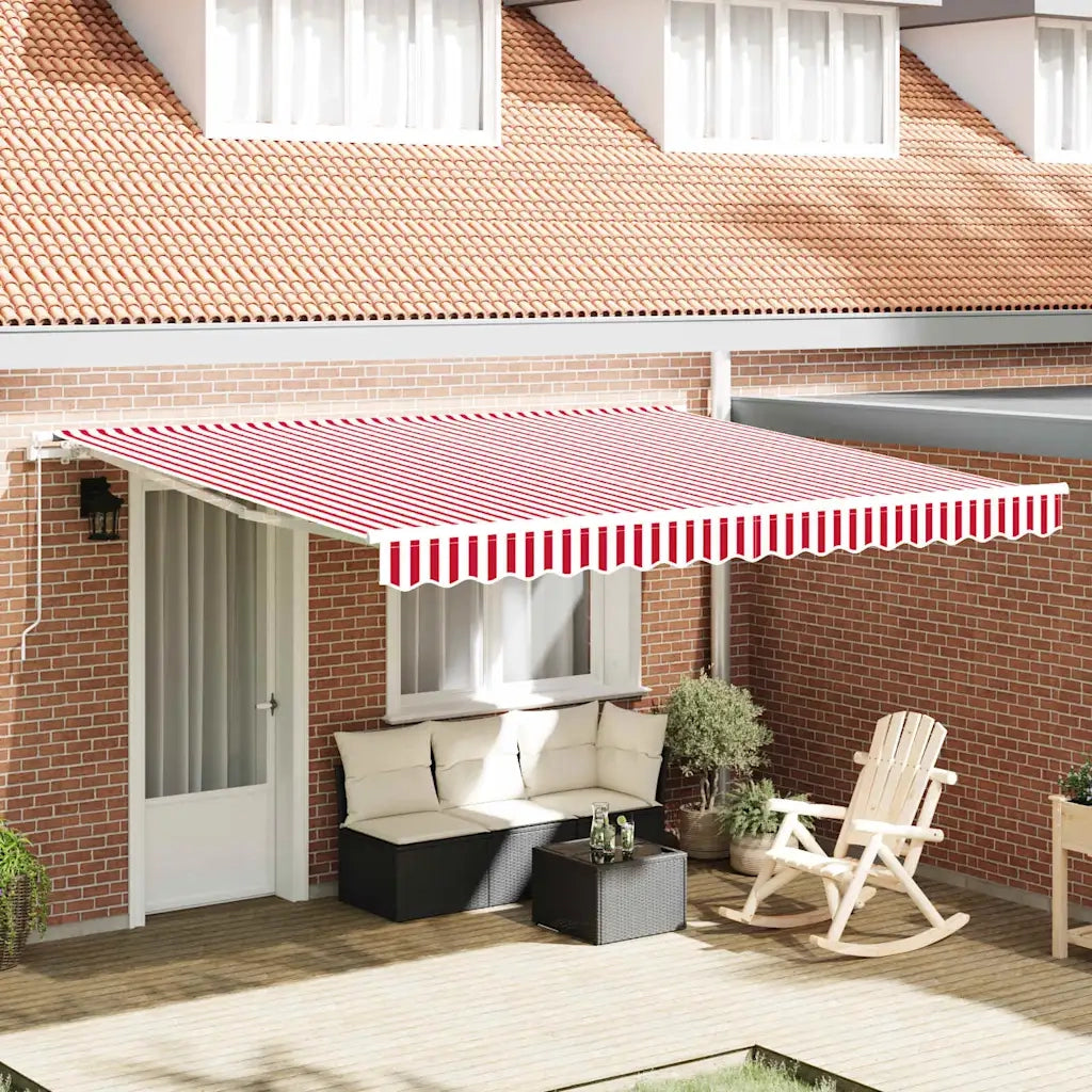 Tenda Retrattile Rosso e Bianco 400 × 300 cm 3330543
