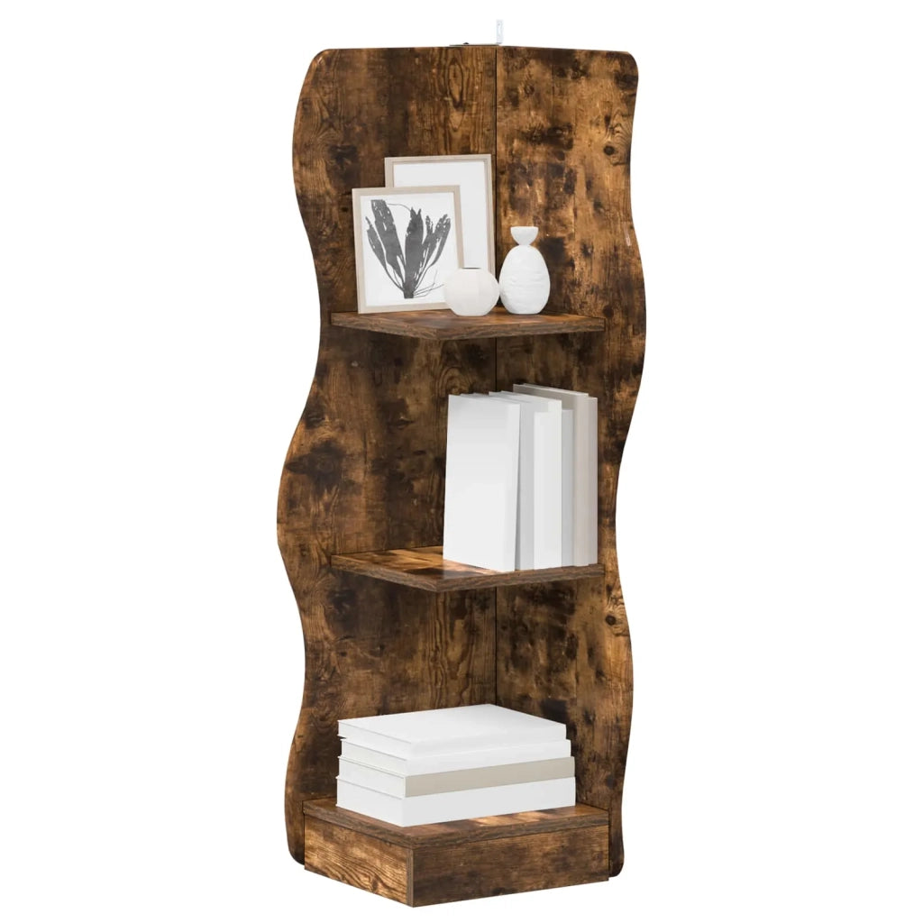 Mensola angolare con lo scaffale Rovere Fumo 34 x 33 x 102 cm